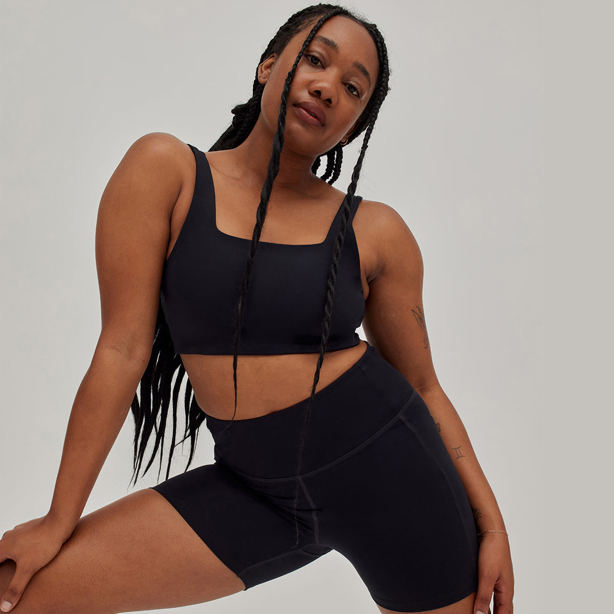 Girlfriend Collective Tommy Square Neck - Black - 1016-BLACK