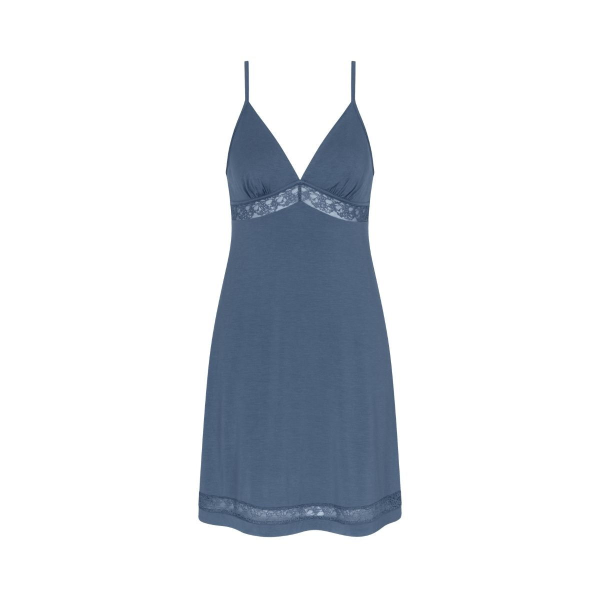 Triumph Comfort Allure natkjole, blå - 10229169 - 7873 - Indigo Veil