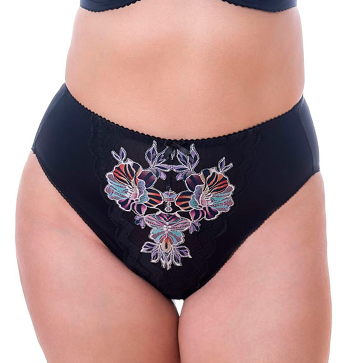 Plaisir Beate Blossom midi trusse, sort - 2067 - 38 - Blossom