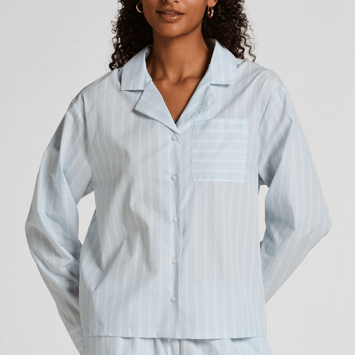 Hunkemöller natskjorte, lyseblå - 304652 - XENON BLUE - Xenon Blue