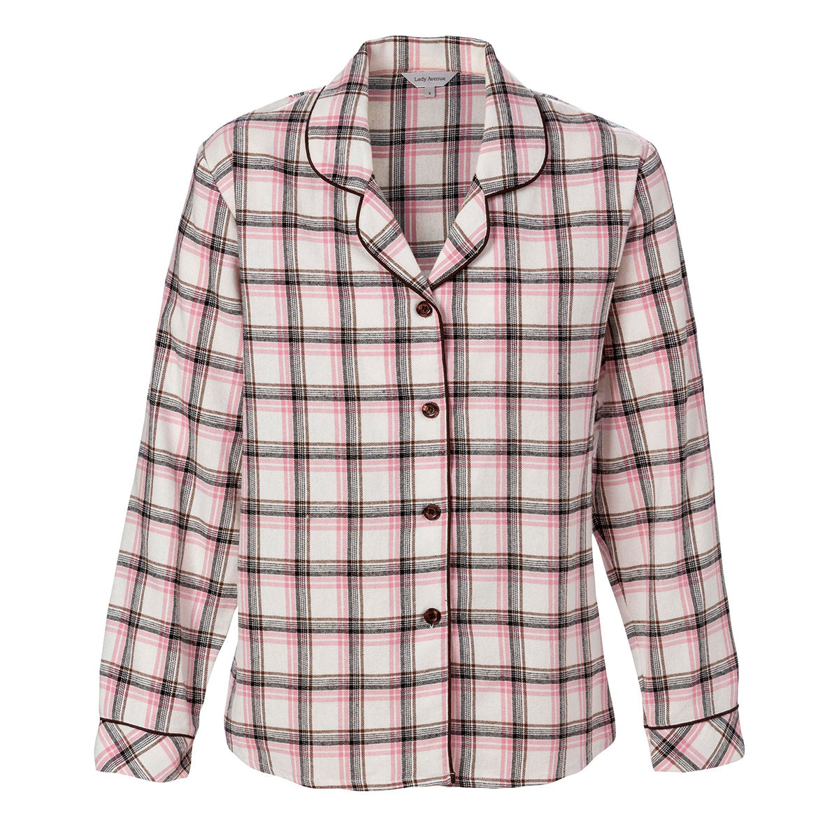 Lady Avenue Bamboo Flannel pyjamas, creme - 66726 - 5300 - Pink
