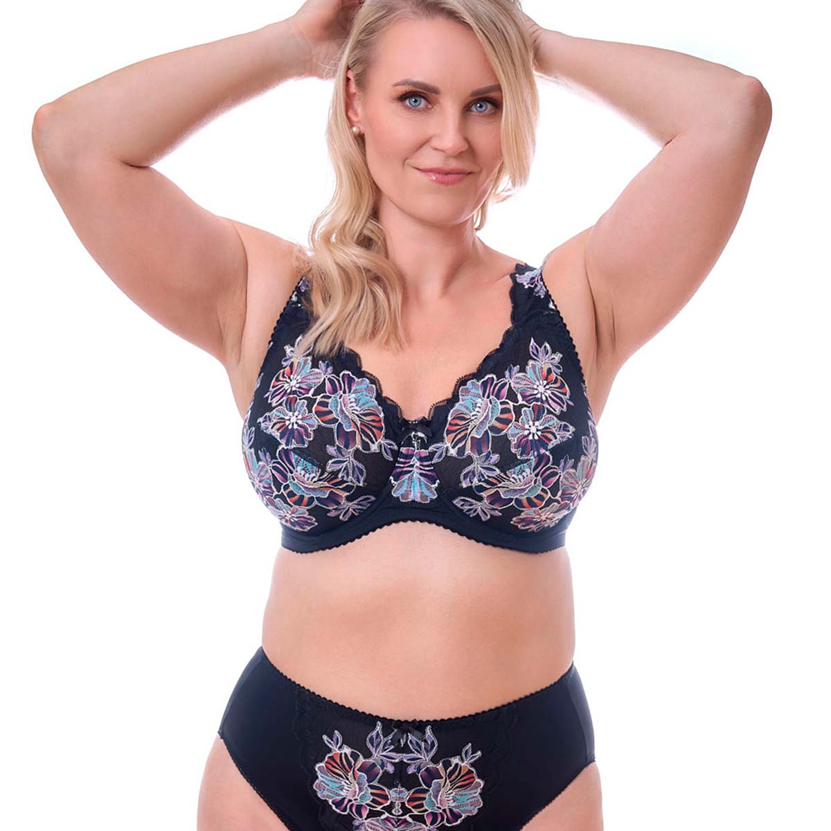 Plaisir Beate Blossom midi trusse, sort - 2067 - 38 - Blossom