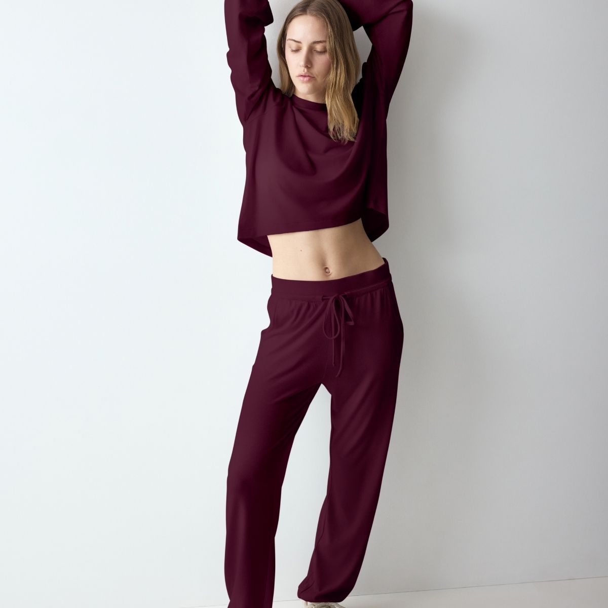 Triumph Cozy Comfort Cozy natbukser, rød - 10229185 - M006 - Red Dark Combination