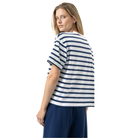 Mey Breezy Stripes t-shirt, hvid - 1210124 - 1768 - Blue Zodiac