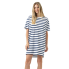 Mey Breezy Stripes t-shirt, hvid - 1230136 - 1768 - Blue Zodiac
