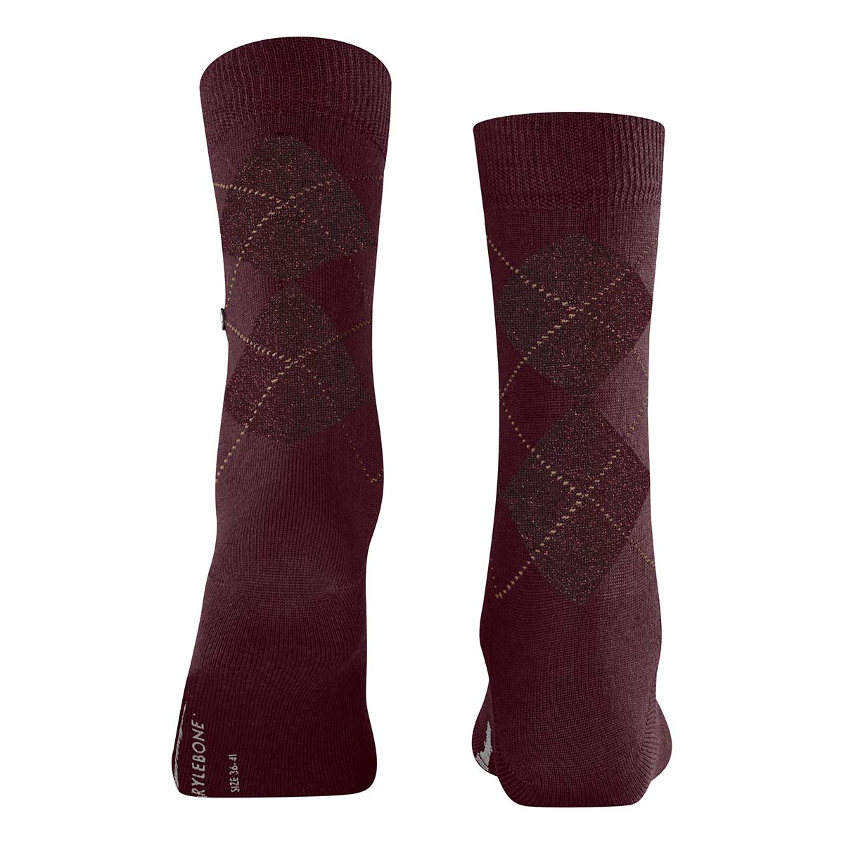 Burlington Marylebone Glitter ankelstrømper, rød - 22182 - 8435 - Claret