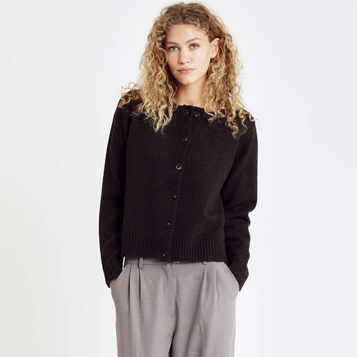 Hype The Detail cardigan, brun - 3-930-24 - 89 - Brown
