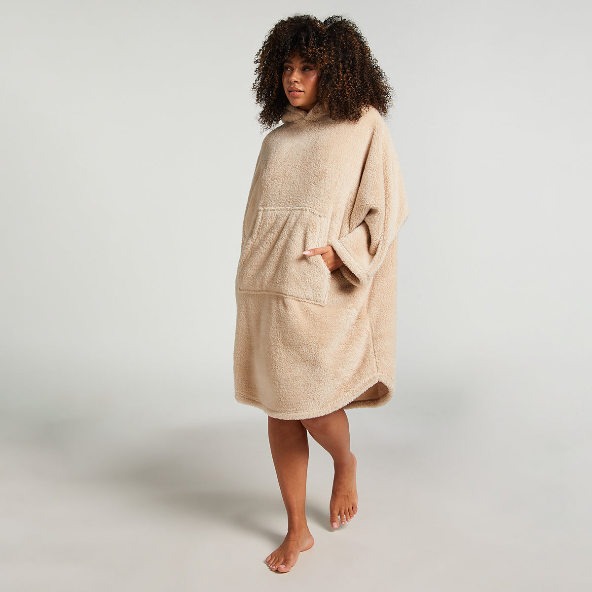 Hunkemöller Fluffy Fleece Hood  - Oatmeal - 300621-Oatmeal