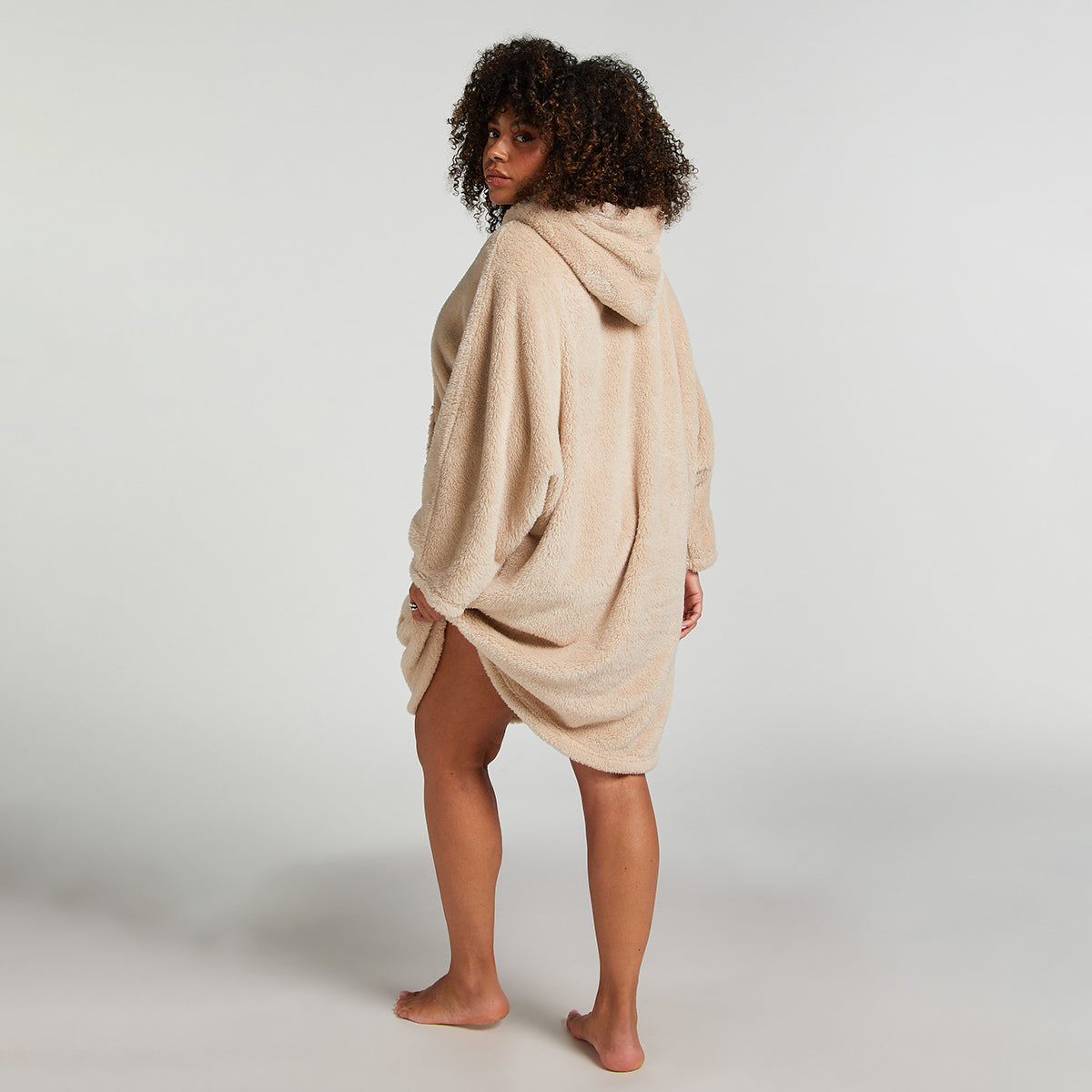 Hunkemöller Fluffy Fleece Hood  - Oatmeal - 300621-Oatmeal