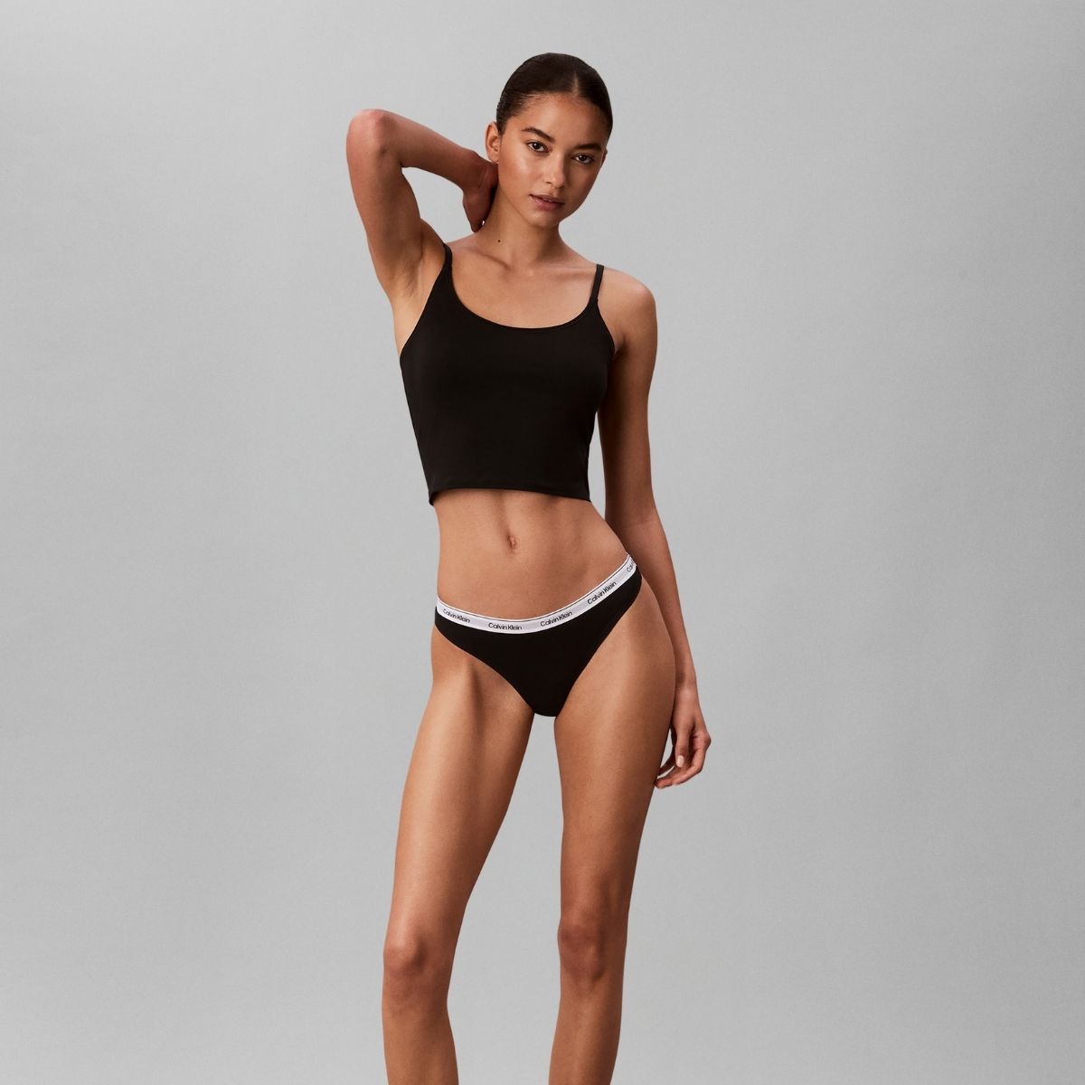 Calvin Klein Icon Logo 5-pak g-streng, multi - LV00QD5221 - H0W - Black/grey heather/hawaii orchid/cl