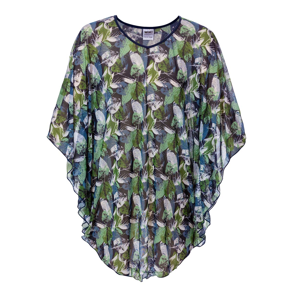 Wiki Madagaskar poncho, blå - 5020 - 9700 - Turquoise