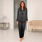Lady Avenue Satin pyjamas, sort - 66750 - 1200 - Black/taupe