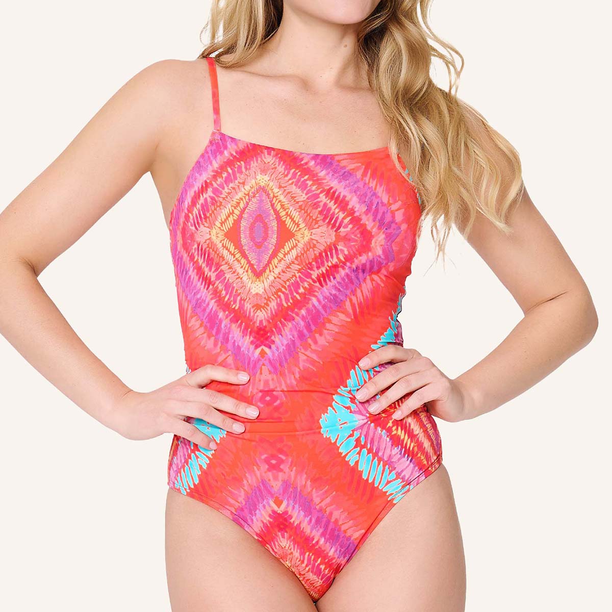 LingaDore Beach Vibes Only badedragt uden bøjle, orange - 8210SS - 347 - Sea Coral
