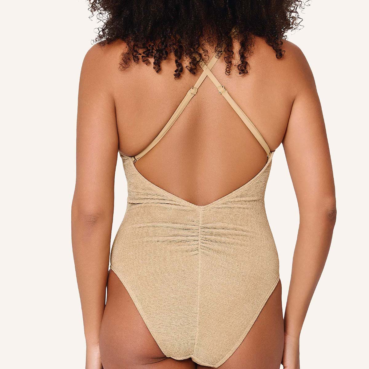 LingaDore A Touch of Gold Shine badedragt uden bøjle, beige - 8216SS - 352 - Gold Beige