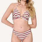LingaDore Summer Stripes bikinisæt, rød - 8218 - 354 - Sable Stripe