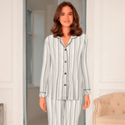 Lady Avenue Bamboo Flannel  - Deer/Rose Stripes - 84-2087-1065