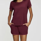 Lascana Sleep Selection natshorts, bordeaux - BA-303-53 - bordeaux - bordeaux