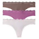 Calvin Klein Microfiber Stretch 3-pak g-streng, multi - LV00QD5300 - I0O - Iron/ Crystal Blush/ Dusty Orchid