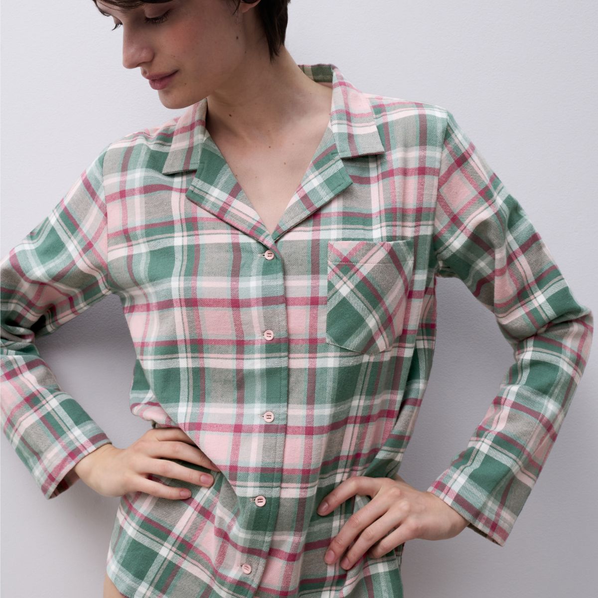 Femilet Heat Heat natskjorte, grøn - FN3820 - F09 - Blue Surf Checks