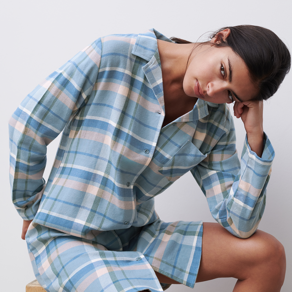 Femilet Heat - Blue Check Print - FN3840-02M