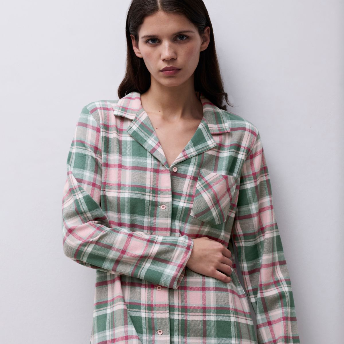 Femilet Heat natskjorte, grøn - FN3840 - F09 - Blue Surf Checks
