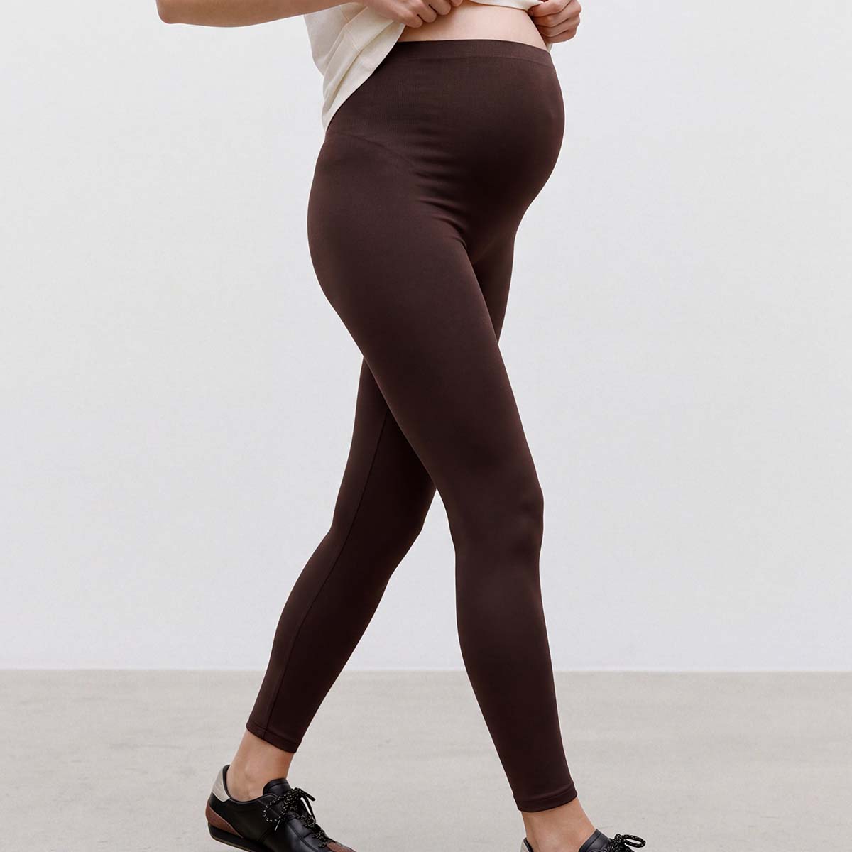 Mamalicious MLtia Jeanne graviditetsleggings, brun - 20011082 - Java - Java