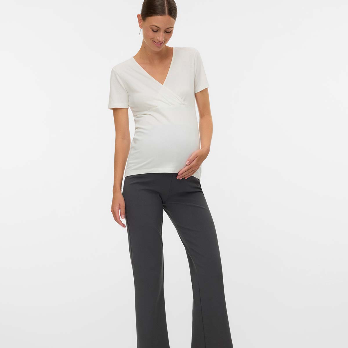 Mamalicious MLkerrie Tess 2-pak graviditetstop, multi - 20023417 - Black/snow White - Black/snow White