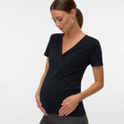 Mamalicious MLkerrie Tess 2-pak graviditetstop, multi - 20023417 - Black/snow White - Black/snow White