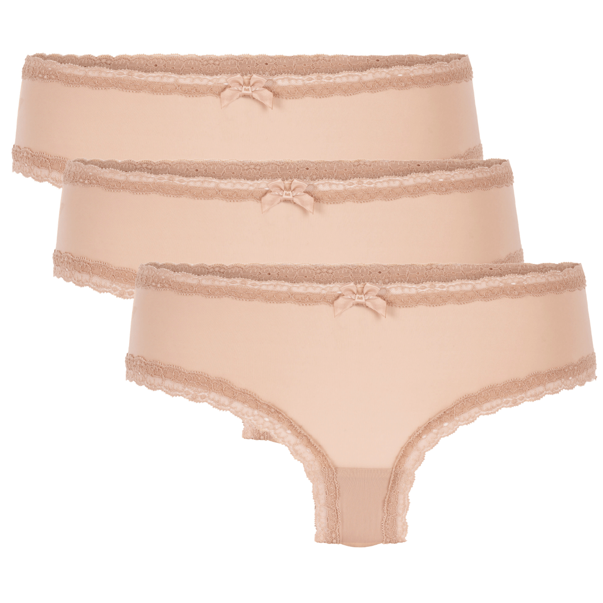 Hunkemöller London 3-Pack brazilian trusse, nude - 304026 - RUGBY TAN - Rugby Tan