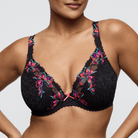 PrimaDonna Miyara plunge BH, sort - 0163622 - FLE - Floral Eclipse
