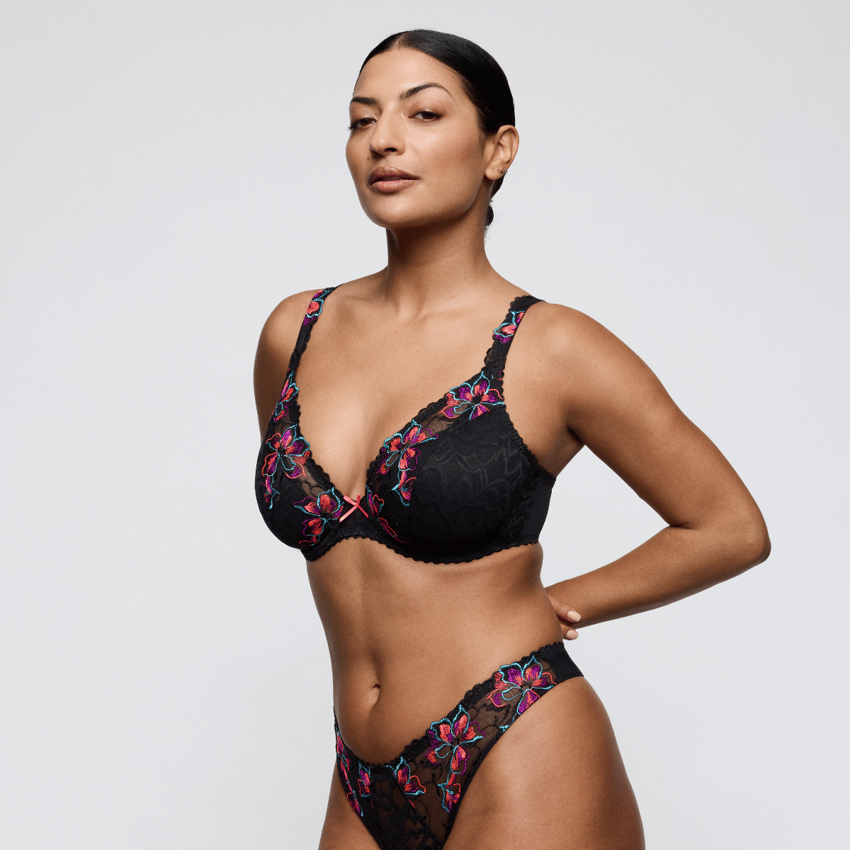 PrimaDonna Miyara plunge BH, sort - 0163622 - FLE - Floral Eclipse