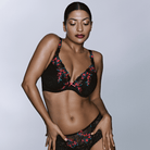 PrimaDonna Miyara plunge BH, sort - 0163622 - FLE - Floral Eclipse