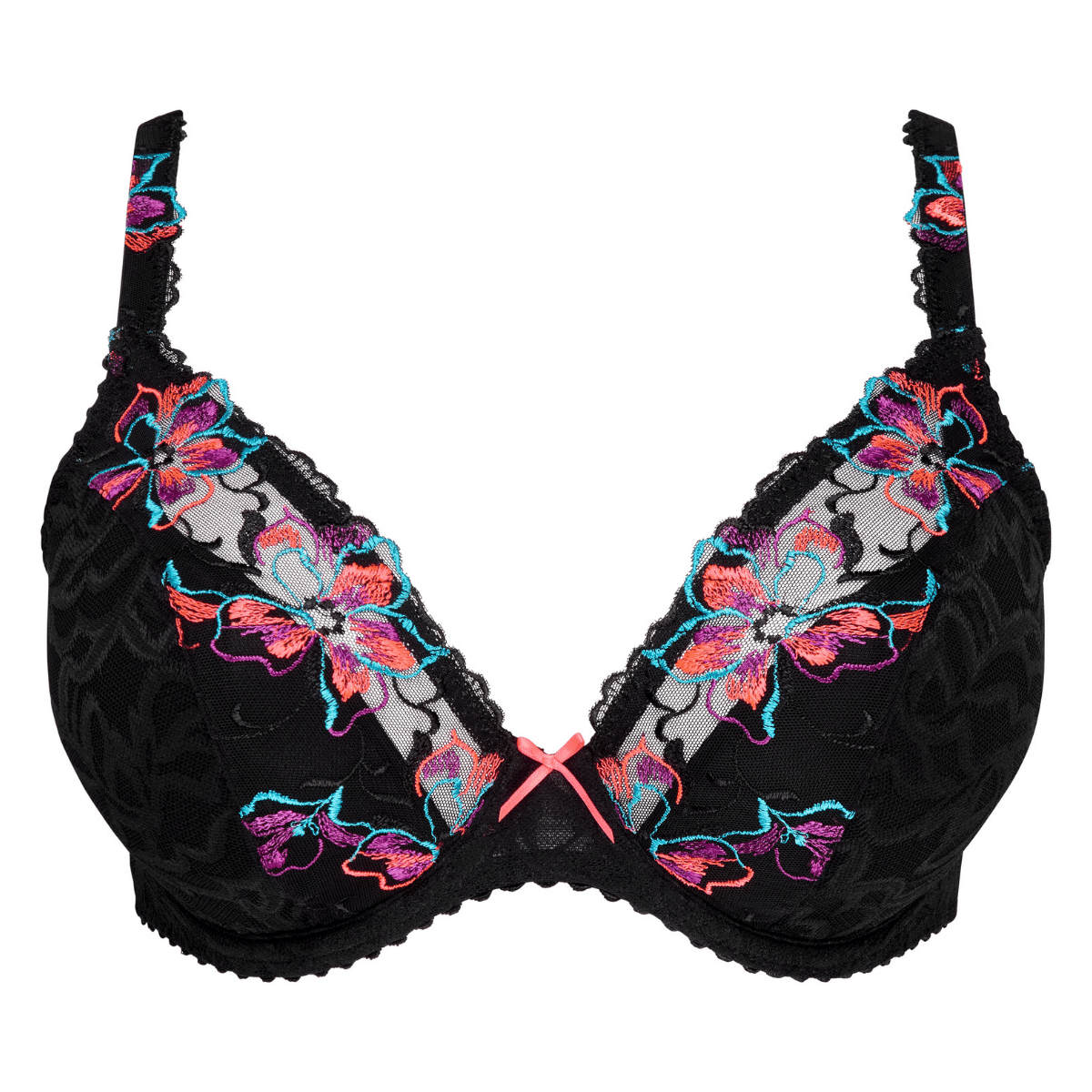 PrimaDonna Miyara plunge BH, sort - 0163622 - FLE - Floral Eclipse